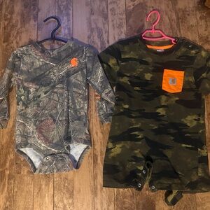Carhartt Kids Camouflage One-Pieces with Orange Accents